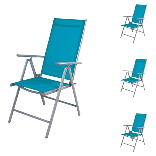 Mojawo 4er Set Garten Klappstuhl Aluminium - Textilen Silbergrau/Petrol Mojawo 4er Set Garten Klappstuhl Aluminium - Textilen Silbergrau/Petrol von Mojawo