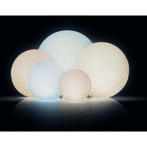 Mojawo Acryl LED Dekokugel Leuchtkugel Gartenlampe 4 Funktionen Partydeko warm/kalt - weiß Ø14cm von Mojawo