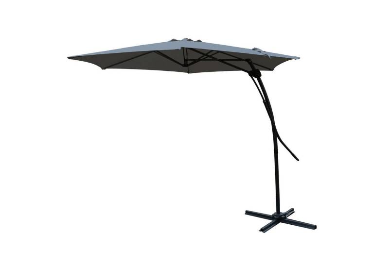 Mojawo Ampelschirm Easy Push-Up Sonnenschirm Gartenschirm Ampelschirm Anthrazit Ø3,50m von Mojawo
