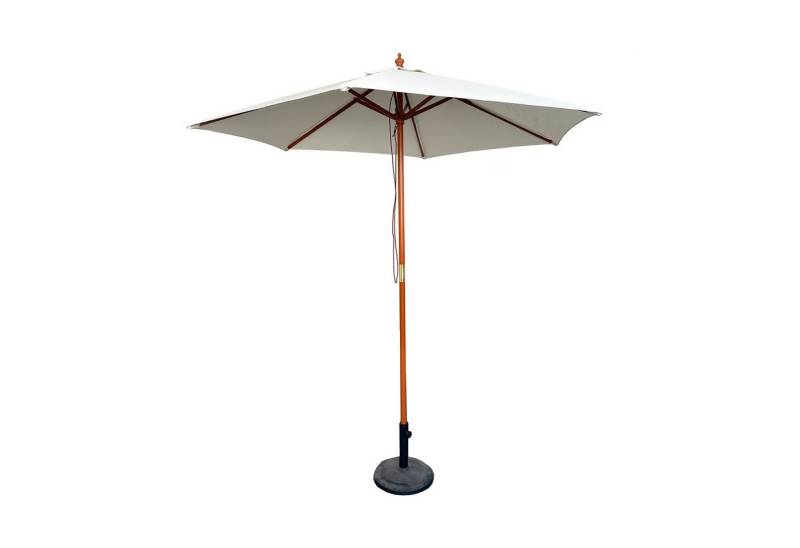 Mojawo Ampelschirm XXL Holz Sonnenschirm Marktschirm Gartenschirm Holzgestell Beige Ø4m von Mojawo