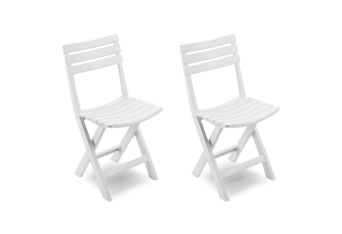 Mojawo Armlehnstuhl 2 Stück Gartenstuhl Klappstuhl Kunststoff Weiß von Mojawo
