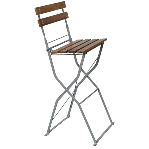 Mojawo Biergartenstuhl Klappsessel Barhocker Hochstuhl 42x48x107cm Gartenstuhl Klappstuhl Akazienholz Stahl pulverbeschichtet, Mengen:1 Stück von Mojawo