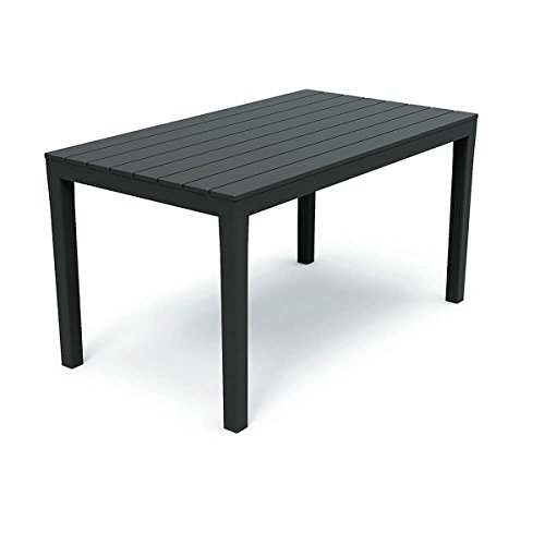 Mojawo Bistrotisch Kunststoff 138x80x72cm Anthrazit rechteckig Balkontisch Gartentisch Terrassentisch von Mojawo