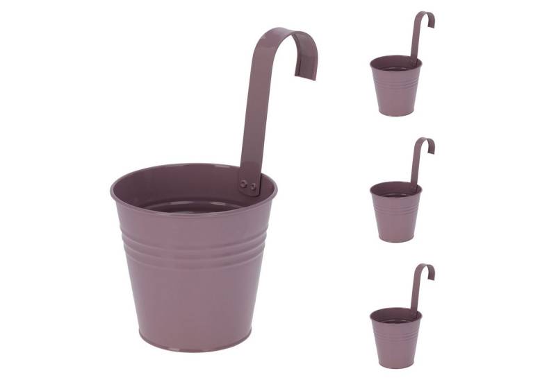 Mojawo Blumenkasten 4x Blumentopf zum Aufhängen Balkontopf Pflanzgefäß Hängetopf Flieder von Mojawo