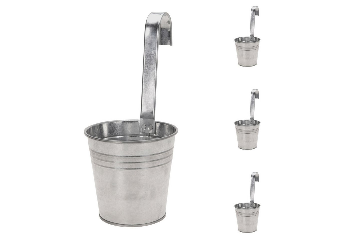 Mojawo Blumenkasten 4x Blumentopf zum Aufhängen Pflanzgefäß Balkontopf Hängetopf Ø13xH28cm von Mojawo