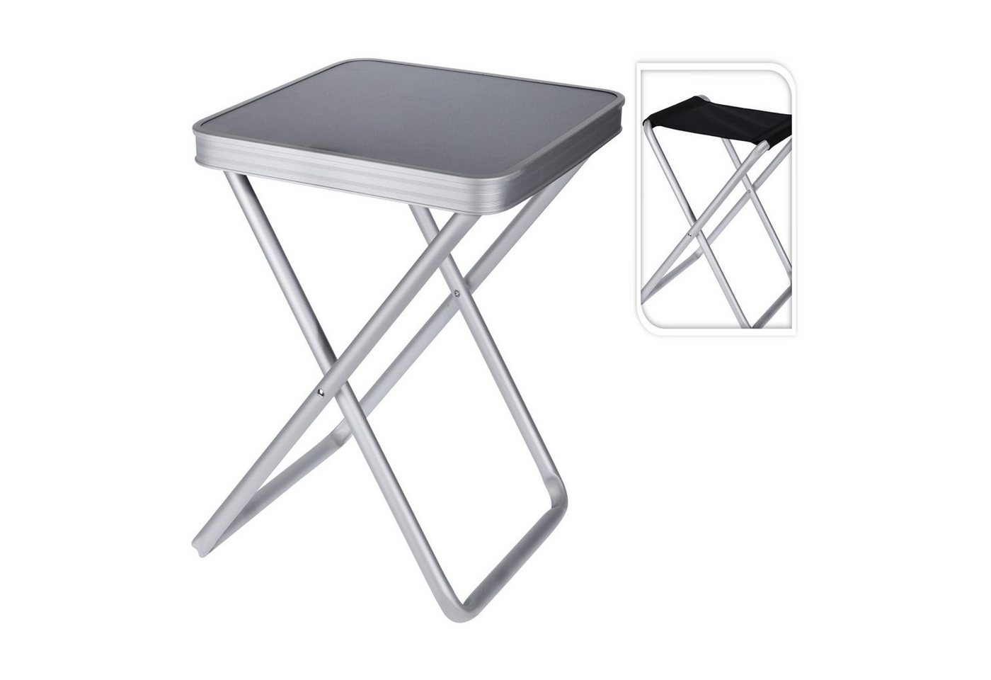 Mojawo Campingtisch 2in1 Campingtisch Campinghocker Campingstuhl klappbar Alu von Mojawo