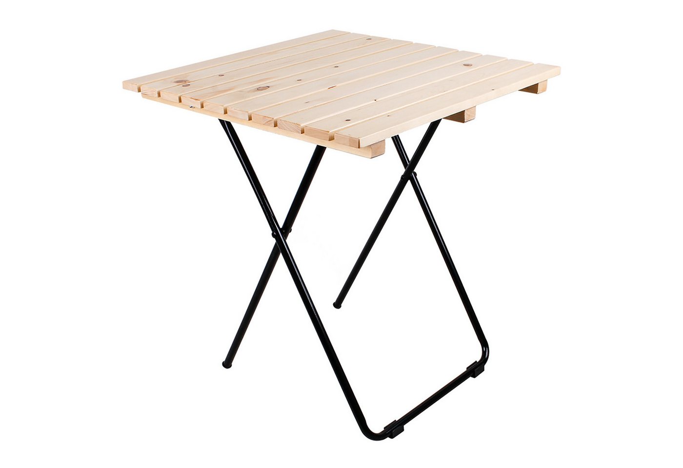 Mojawo Campingtisch Holz/Metall Campingtisch Beistelltisch Klapptisch klappbar 45x45x50 cm von Mojawo