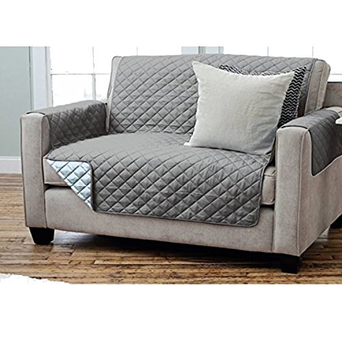 Mojawo Der perfekte Sesselschoner Sofaschoner Sesselschutz Sofaüberwurf 2-Sitzer 191 x 224 cm, Farbe Anthrazit/Hellgrau von Mojawo