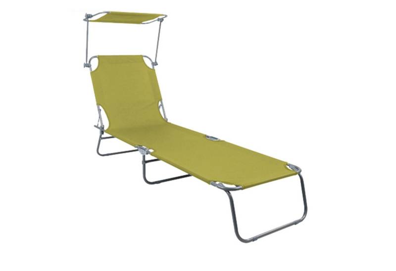 Mojawo Doppelliege 3-Bein Gartenliege Campingliege Sonnenliege 186x55x24cm mit Dach von Mojawo