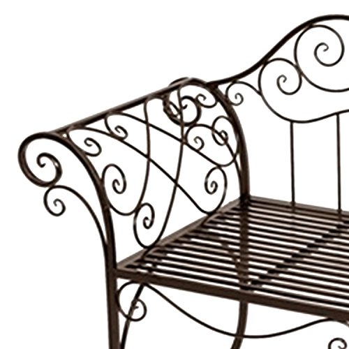 Mojawo Edle Gartenbank Sitzbank aus Eisen Antik Design Sitzbank im Landhausstil Farbe Braun von Mojawo