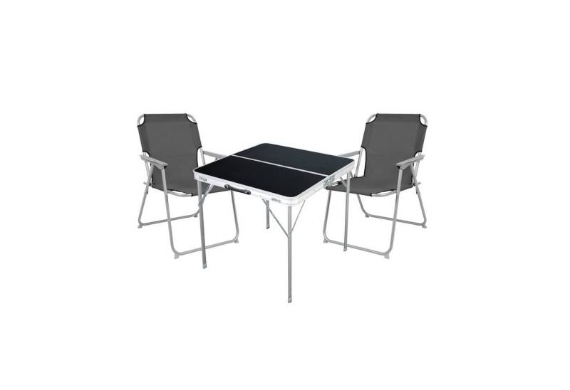 Mojawo Essgruppe 3-teiliges Campingmöbel Set Alu L80xB80xH70cm Anthrazit von Mojawo