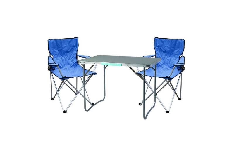 Mojawo Essgruppe 3-teiliges Campingmöbel Set Blau 2x Stuhl inkl. Tasche + 1x Tisch von Mojawo