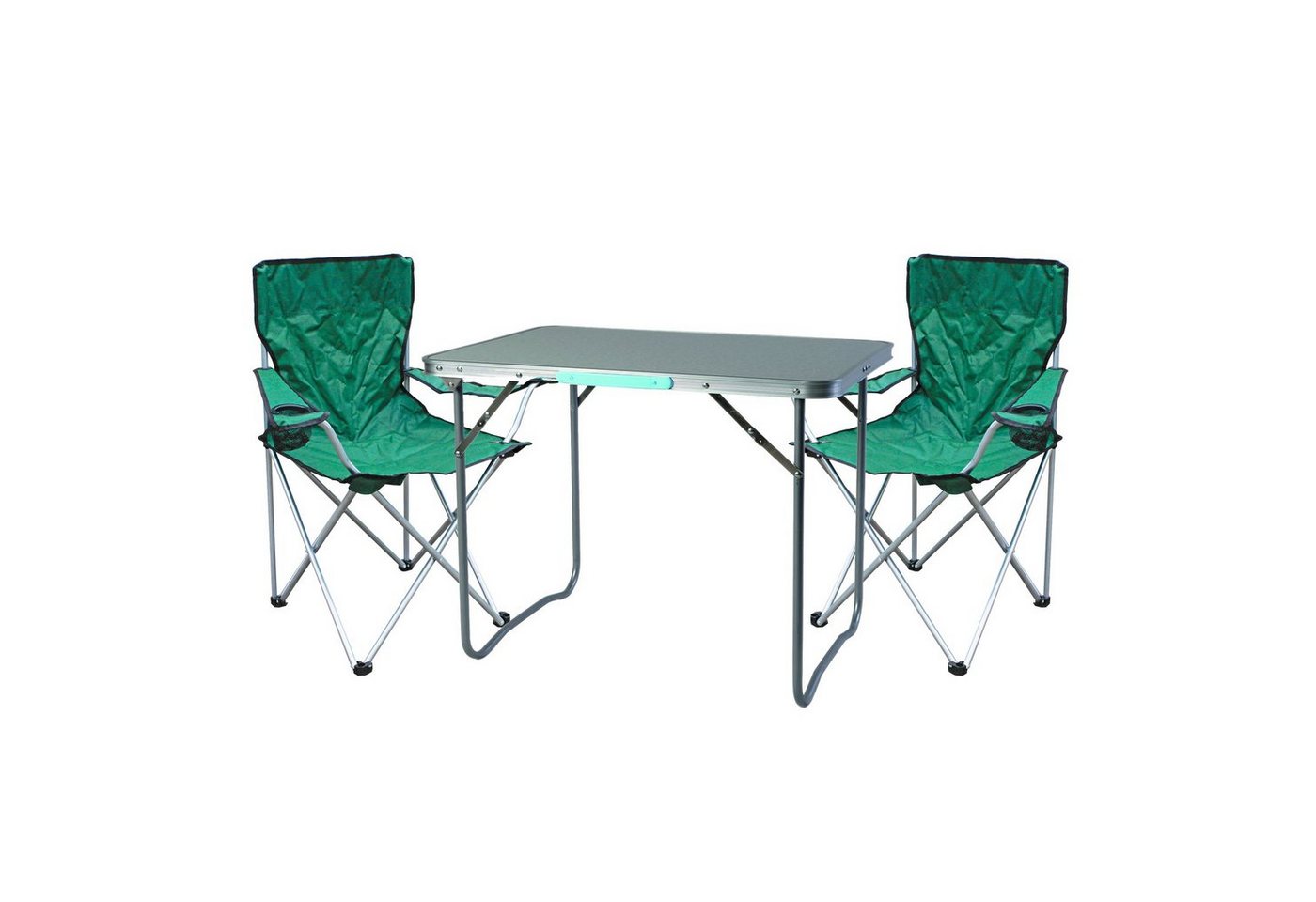 Mojawo Essgruppe 3-teiliges Campingmöbel Set Grün 2x stuhl inkl. Tasche + 1x Tisch von Mojawo