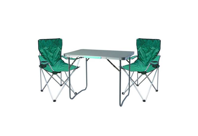 Mojawo Essgruppe 3-teiliges Campingmöbel Set Grün 2x stuhl inkl. Tasche + 1x Tisch von Mojawo
