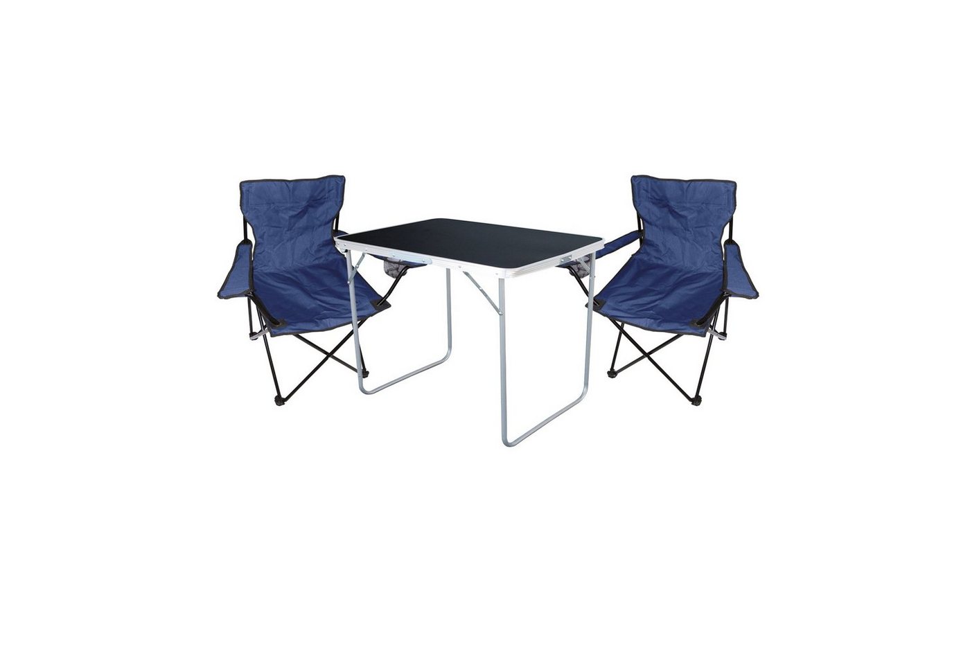 Mojawo Essgruppe 3-tlg Camping Set Campingtisch 2 Campingstuhl Klappstuhl Blau von Mojawo