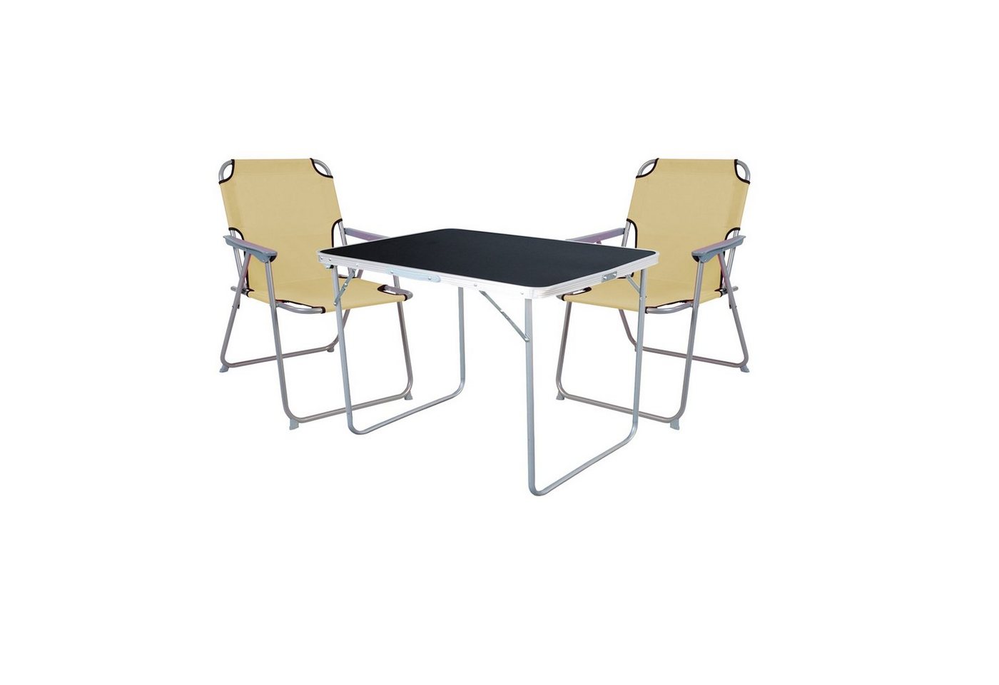 Mojawo Essgruppe 3-tlg Camping Set Gartenmöbel Campingtisch + 2 Campingstuhl Klappstuhl von Mojawo