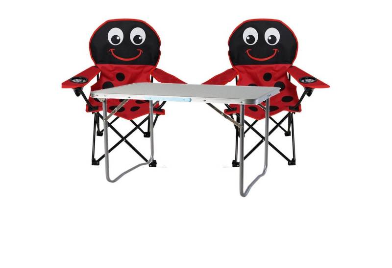Mojawo Essgruppe 3-tlg. Kinder Campingmöbel Set Käfer Tisch + 2 Campingstühle + Tasche von Mojawo