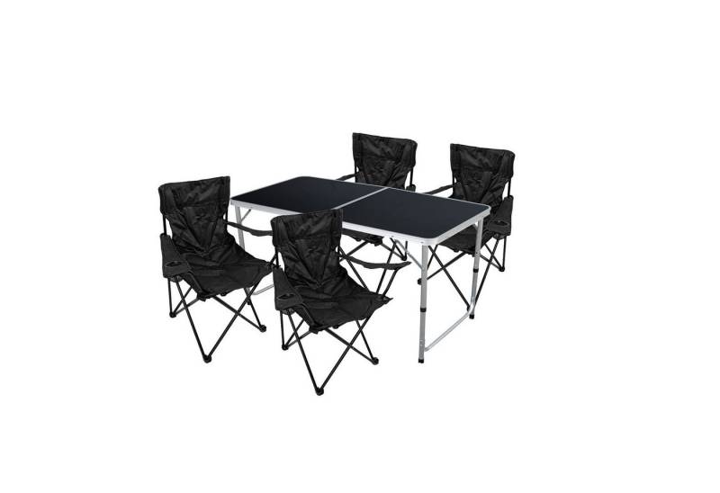 Mojawo Essgruppe 5-teiliges Campingmöbel Set Tisch + 4 Campingstühle + Tasche Outdoor von Mojawo