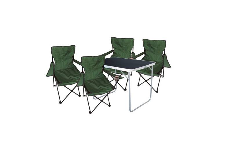 Mojawo Essgruppe 5-tlg Camping Set Gartenmöbel Campingtisch 4 Campingstuhl Klappstuhl von Mojawo