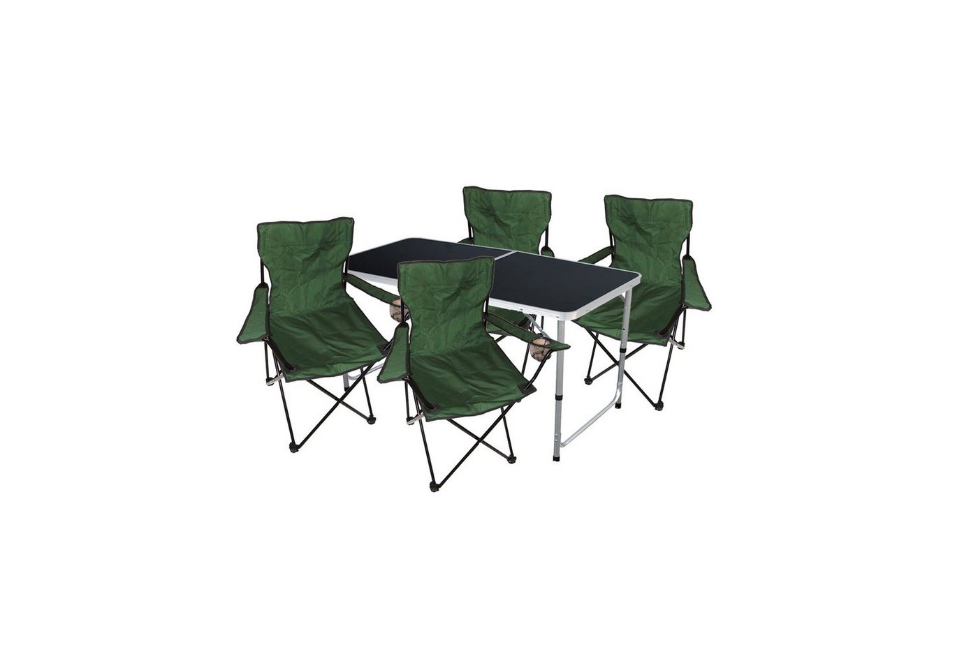 Mojawo Essgruppe 5-tlg. Camping Set Gartenmöbel Campingtisch + 4 x Anglersessel Grün Mojawo Essgruppe 5-tlg. Camping Set Gartenmöbel Campingtisch + 4 x Anglersessel Grün von Mojawo