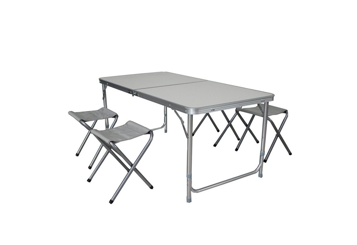 Mojawo Essgruppe 5er Alu Campingmöbel Set Outdoor Camping Tisch + 4 Klapphocker von Mojawo