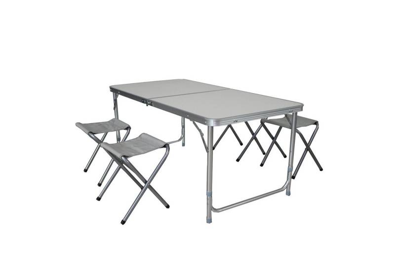 Mojawo Essgruppe 5er Alu Campingmöbel Set Outdoor Camping Tisch + 4 Klapphocker von Mojawo