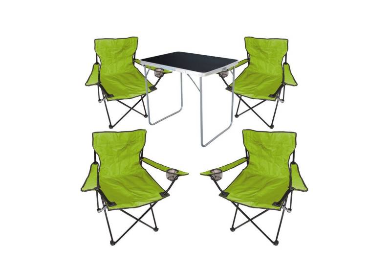 Mojawo Essgruppe 5tlg Camping Set Gartenmöbel Campingtisch + 4x Campingstuhl Klappstuhl von Mojawo