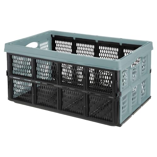Mojawo Klappbox stapelbar 32 LITER stabile Transportbox 48X35X24CM Einkaufskiste klappbar Stapelbox Kunststoffbox Aufbewahrungsbox Plastikbox Regalbox Box von Mojawo