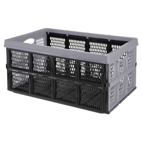 Mojawo Klappbox stapelbar 32 LITER stabile Transportbox 48X35X24CM Einkaufskiste klappbar Stapelbox Kunststoffbox Aufbewahrungsbox Plastikbox Regalbox Box von Mojawo