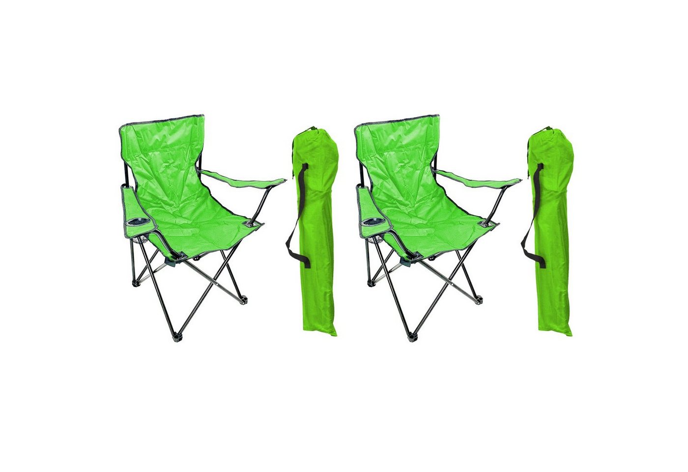 Mojawo Klappstuhl 2 Stück Anglersessel mit Getränkehalter und Tasche Lime Mojawo Klappstuhl 2 Stück Anglersessel mit Getränkehalter und Tasche Lime von Mojawo