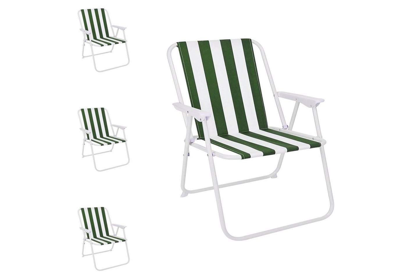 Mojawo Klappstuhl 4er Set Campingstuhl Grün/Weiß gestreift Mojawo Klappstuhl 4er Set Campingstuhl Grün/Weiß gestreift von Mojawo