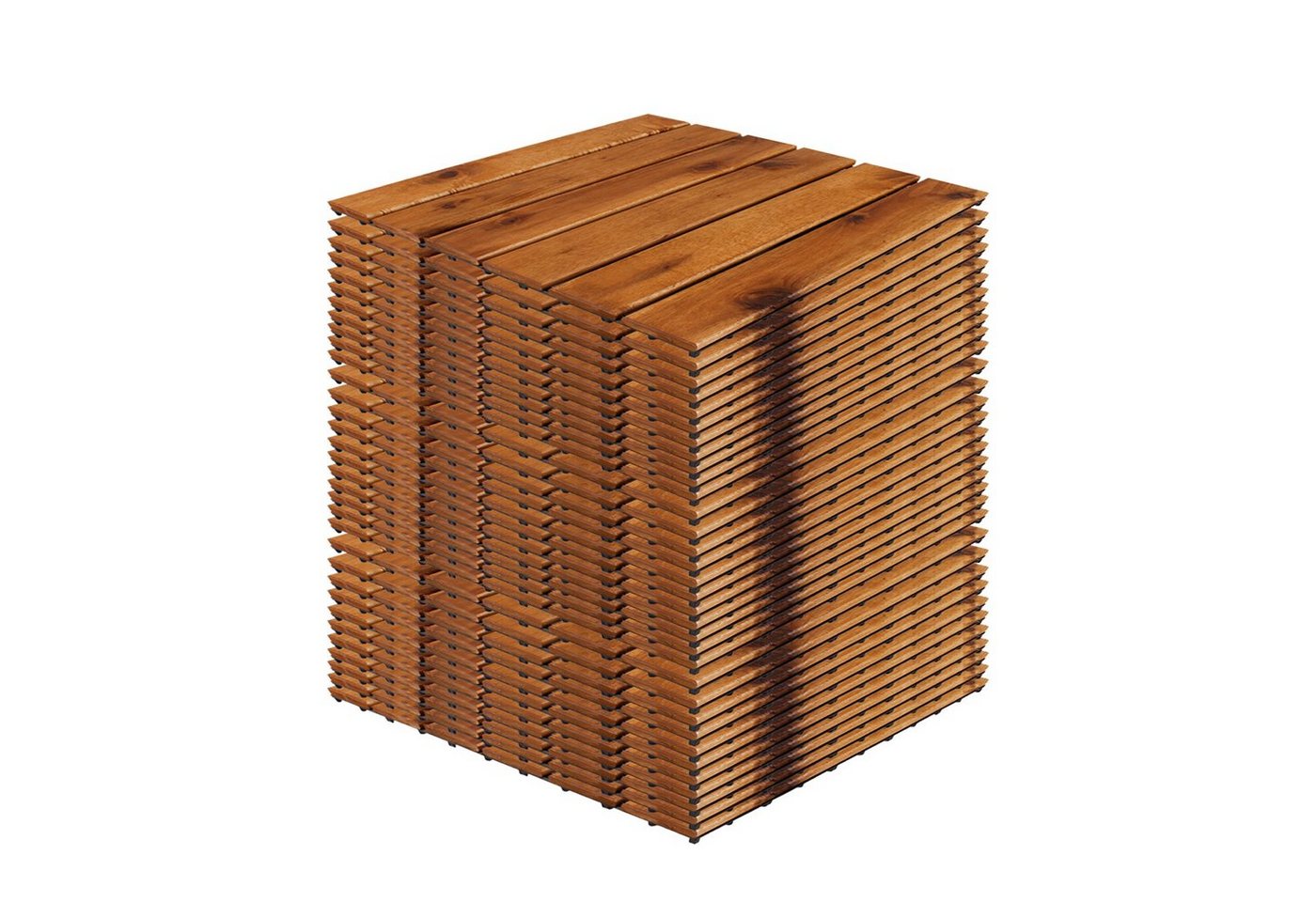Mojawo Klickfliese 33 Stück ca. 3 QM Holzfliese Akazienholz FSC® 30x30cm Stecksystem von Mojawo