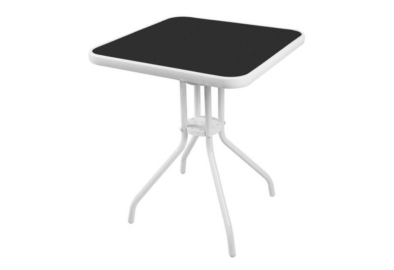 Mojawo Küchentisch Bistrotisch Balkontisch Glastisch Gartentisch Tisch Eckig Glas Metall 60x60cm von Mojawo