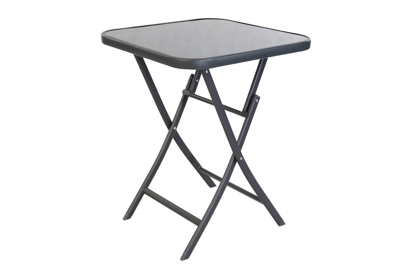 Mojawo Küchentisch Bistrotisch Klapptisch Dunkelgrau Glas / Metall 60x60xH70cm von Mojawo