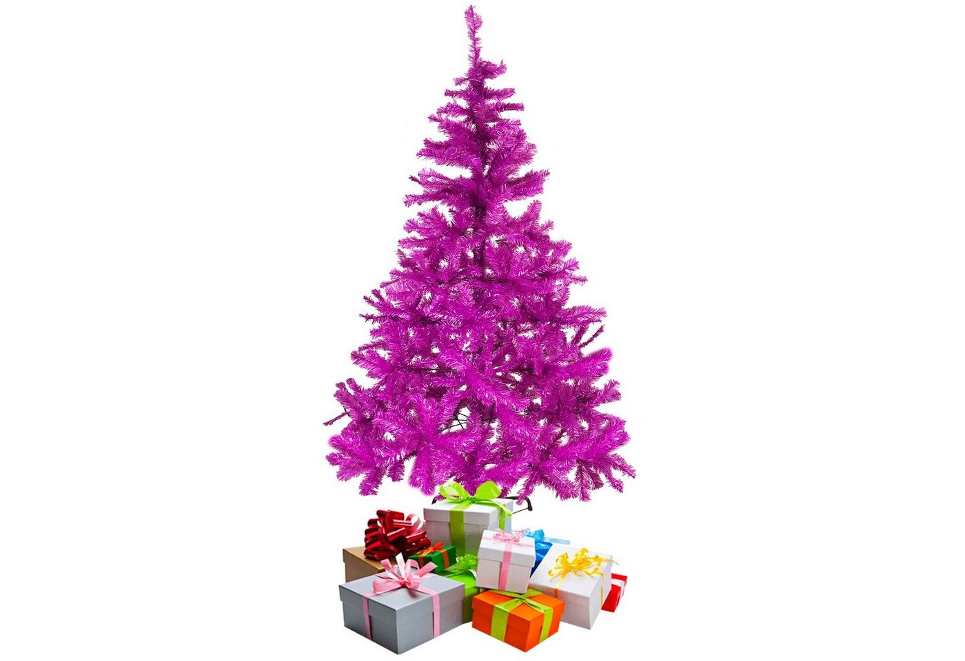 Mojawo Künstlicher Weihnachtsbaum Weihnachtsbaum 150 cm inkl Ständer Lila / Pink von Mojawo