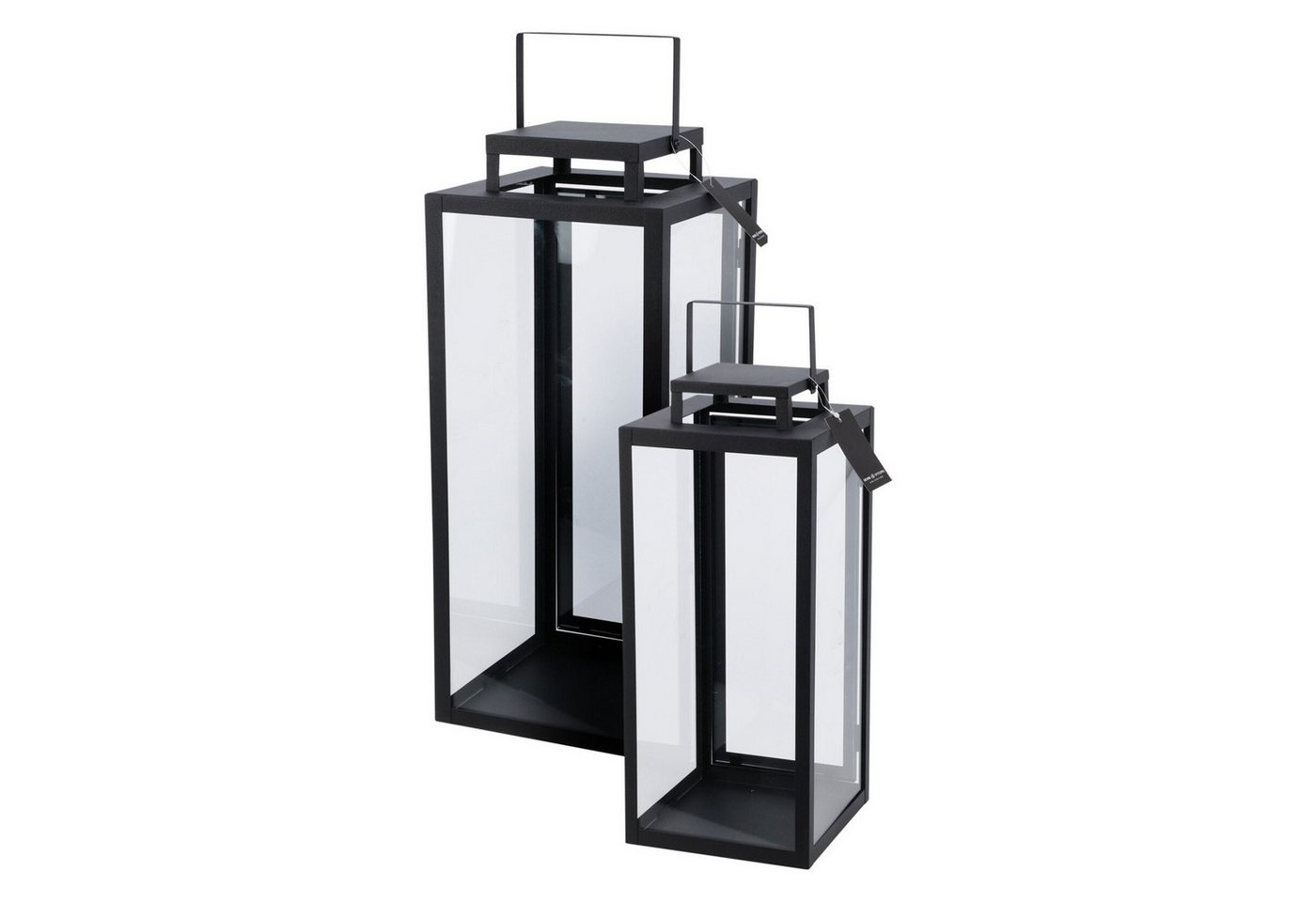 Mojawo Laterne 2tlg Metall Laternen Set Schwarz Gartenlaterne Windlicht H50/40cm Mojawo Laterne 2tlg Metall Laternen Set Schwarz Gartenlaterne Windlicht H50/40cm von Mojawo