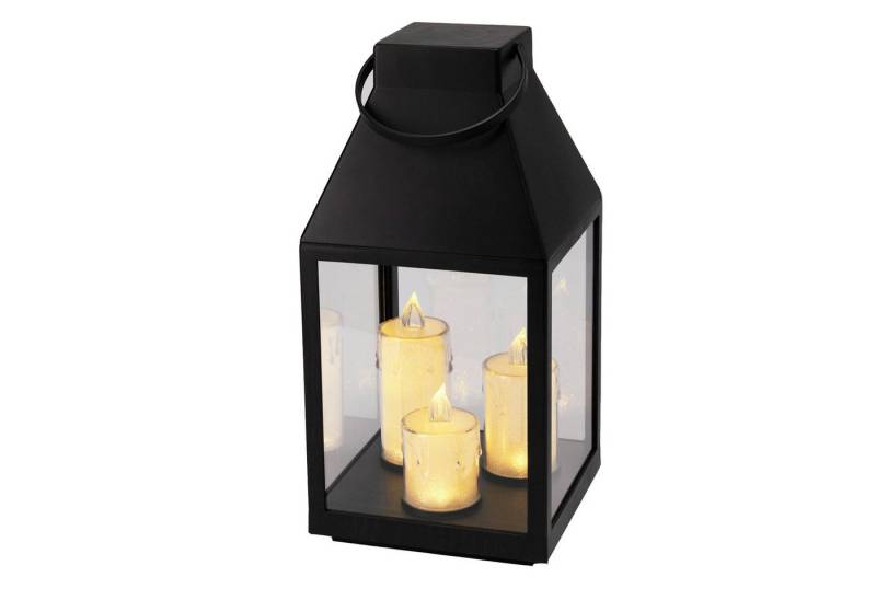 Mojawo Laterne Laterne Windlicht Stalllaterne Gartenlaterne 3 LED Kerzen Timer H35cm von Mojawo