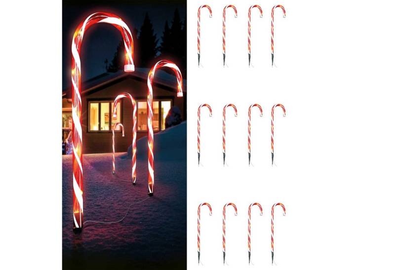 Mojawo Lichtervorhang 12er Set LED-Gartenleuchtstäbe Zuckerstange Weihnachtsbeleuchtung Mojawo Lichtervorhang 12er Set LED-Gartenleuchtstäbe Zuckerstange Weihnachtsbeleuchtung von Mojawo