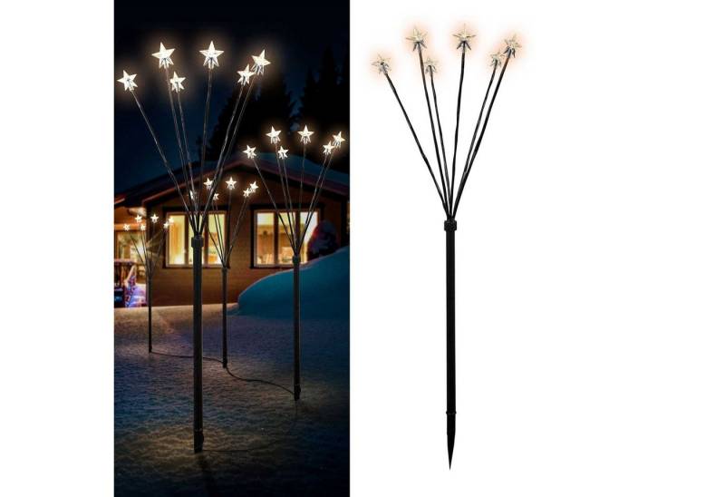 Mojawo Lichtervorhang 12er Set LED-Gartenleuchtstäbe Weihnachtsbeleuchtung mit 72 Sternen Mojawo Lichtervorhang 12er Set LED-Gartenleuchtstäbe Weihnachtsbeleuchtung mit 72 Sternen von Mojawo