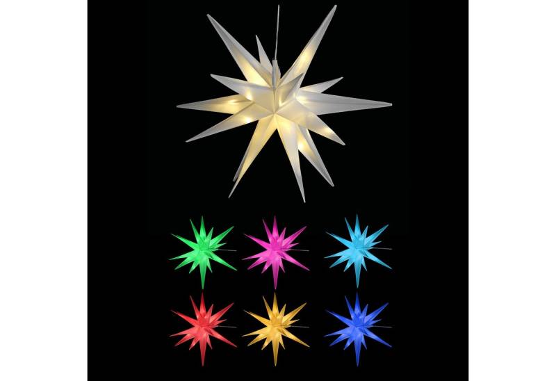 Mojawo Lichtervorhang 3D LED Stern zum Hängen Weihnachtsbeleuchtung DIA 57cm Außen IP44 von Mojawo