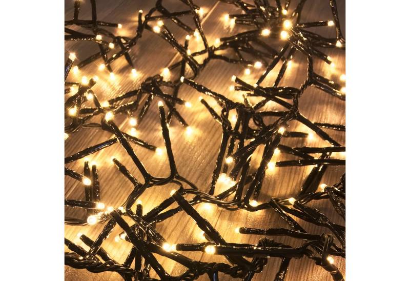 Mojawo Lichtervorhang 400er Cluster-Lichterkette LEDs Innen und Außen warmweiß von Mojawo