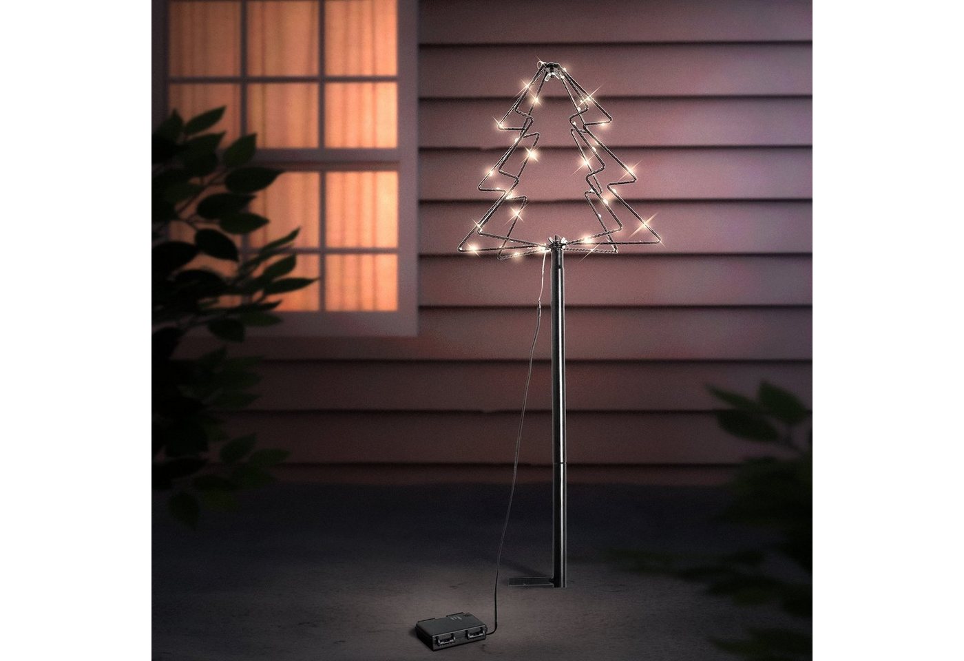 Mojawo Lichtervorhang LED 3D Weihnachtsbaum Weihnachtsbeleuchtung Tannenbaum Außen 52 LEDs von Mojawo