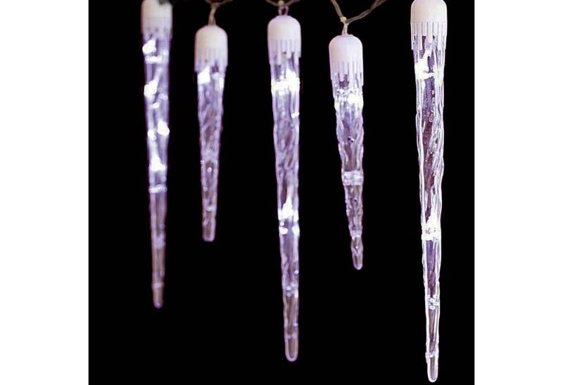 Mojawo Lichtervorhang LED-Lichterkette mit 20 Eiszapfen 100 LED 8 Licht-Funktionen kaltweiß von Mojawo