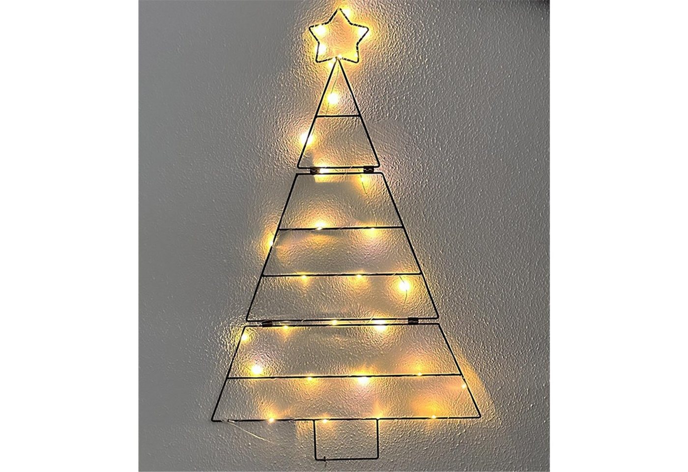 Mojawo Lichtervorhang LED Metall Tannenbaum / Weihnachtsbaum Christbaum klappbar H82cm von Mojawo