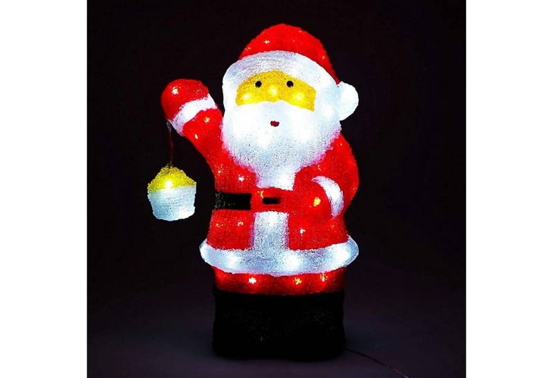 Mojawo Lichtervorhang LED Santa Claus Figur / Weihnachtsmann Acryl 80 LEDs IP44 von Mojawo