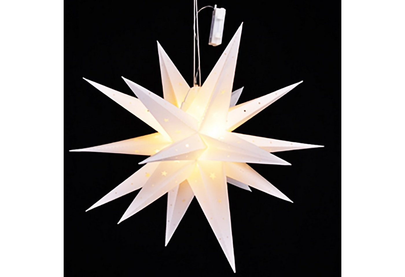 Mojawo Lichtervorhang LED Weihnachtsstern Weiß Ø 58cm von Mojawo