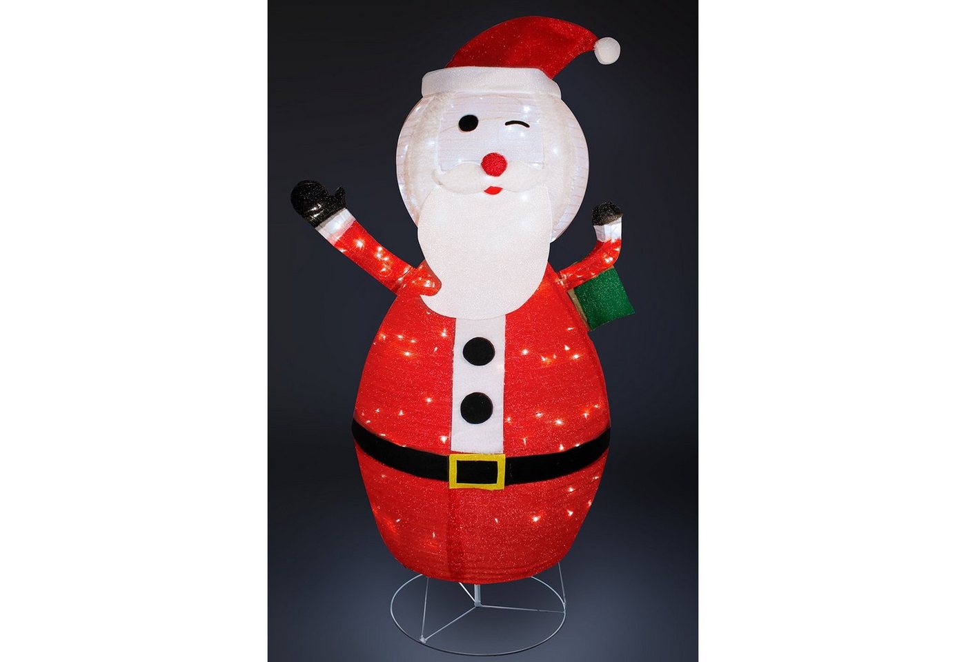 Mojawo Lichtervorhang XXL LED Santa Claus Figur / Weihnachtsmann 180CM 200 LEDs IP44 außen von Mojawo