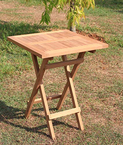 Mojawo Luxus Massivholz Teak Tisch Gartentisch Teaktisch Klapptisch klappbar 60 x 60 cm aus nachhaltigen Anbau von Mojawo