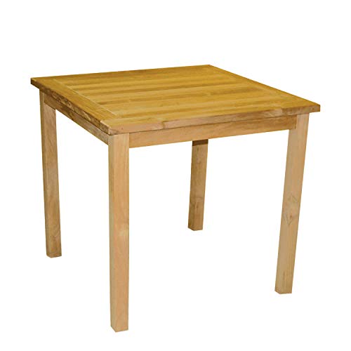 Mojawo Luxus Premium Massivholz Teak Tisch Gartentisch Esstisch Teaktisch 74 x 72cm aus nachhaltigen Plantagenanbau von Mojawo