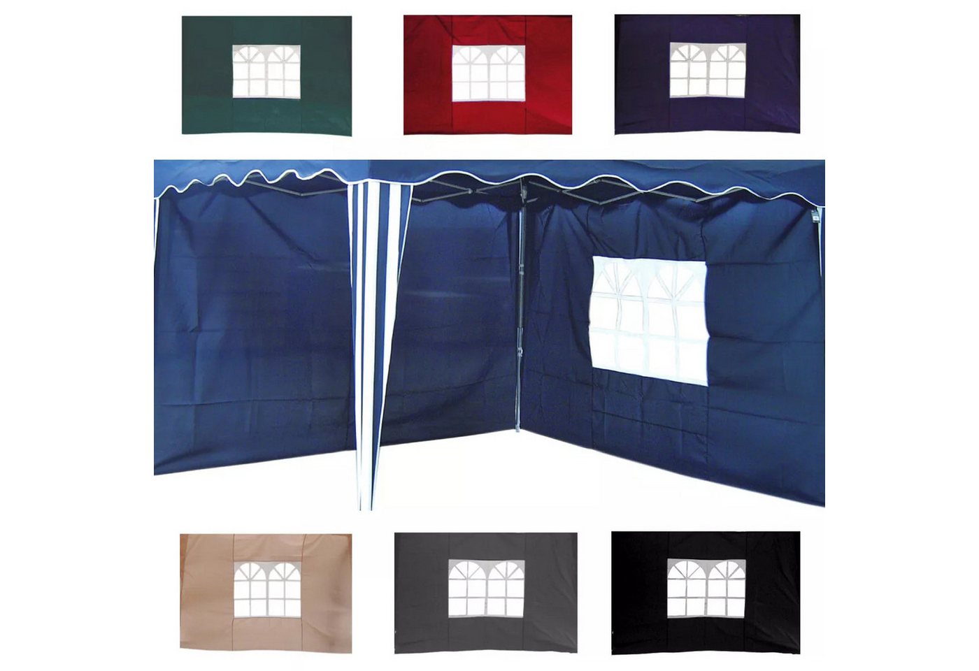 Mojawo Pavillon-Ersatzdach 2er Seitenteile Fenster Seitenwand Alu-Faltpavillon Pavillon 300x300cm, 3 x 3 cm von Mojawo